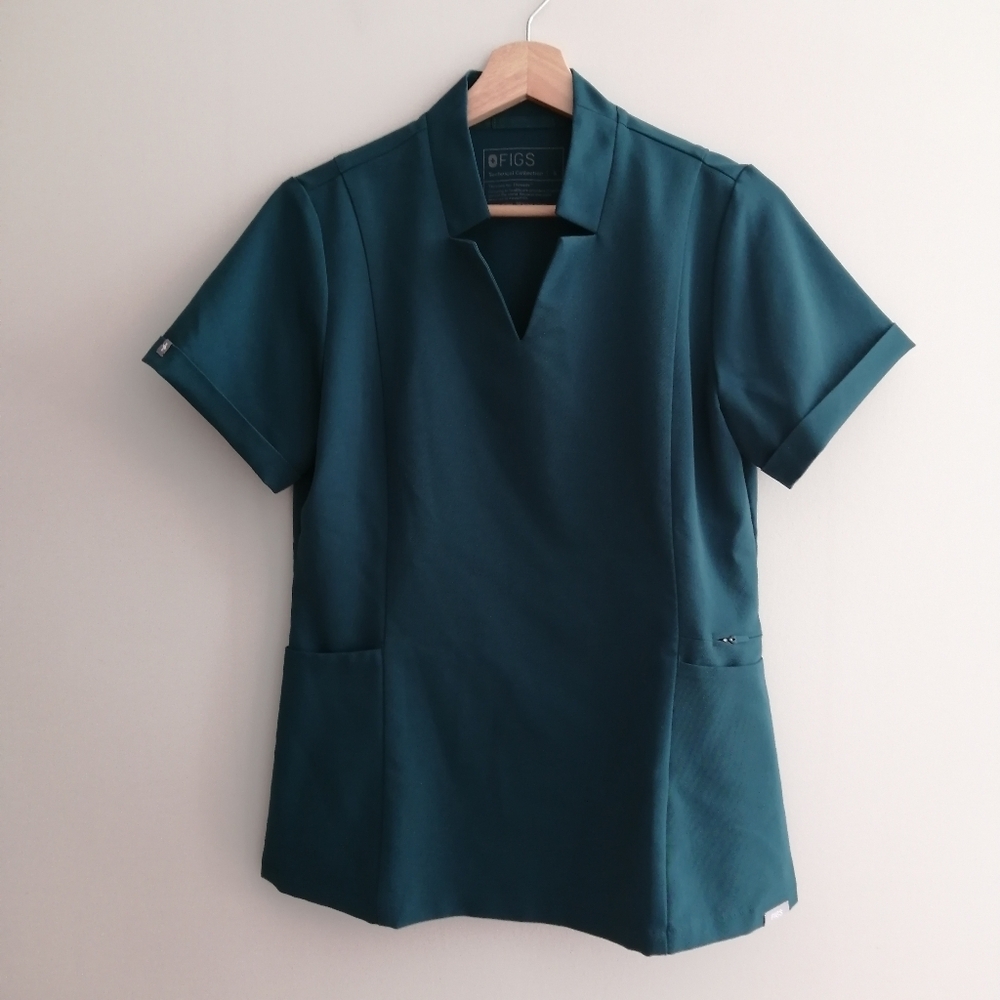 Figs Inala Slim Short Sleeve Scrub Top Discontinued Style Ceil Blue Small